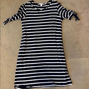 dress. navy blue and white stripes